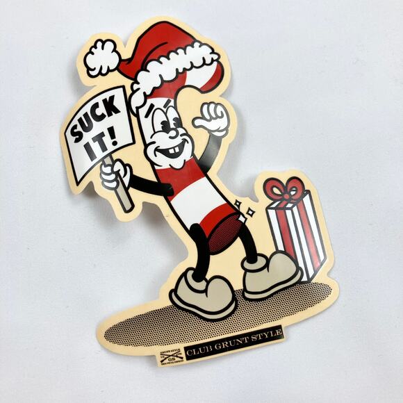 Grunt Style 2024 December Suck It Candy Cane Mens Short Sleeve Club T-Shirt - Picture 4 of 5